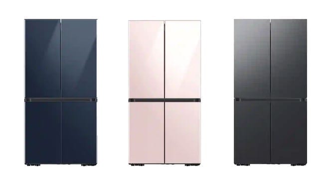 Three assorted Samsung refrigerators.