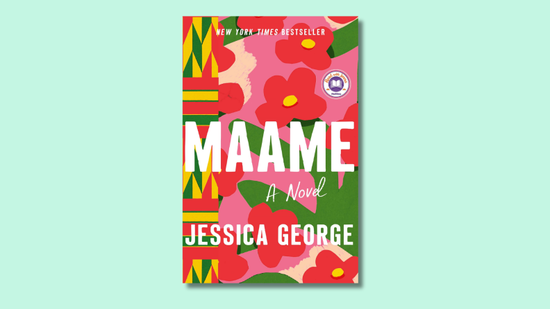The cover of Maame against a teal background.