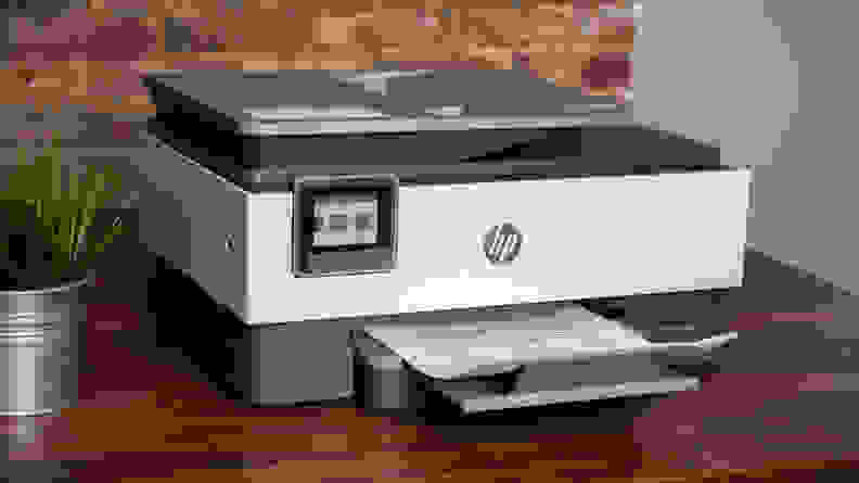 HP printer on table