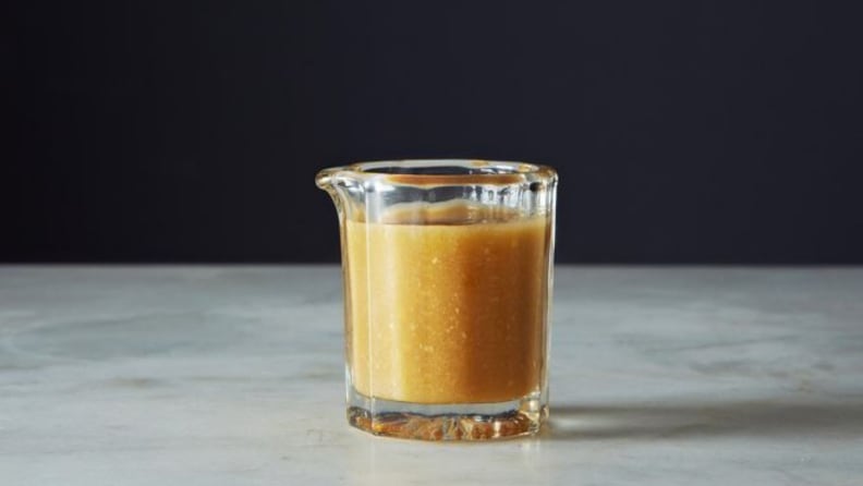 A cup of homemade miso dressing.