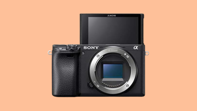 Product image of the Sony Alpha a6400 Mirrorless Camera on a Reviewed background.