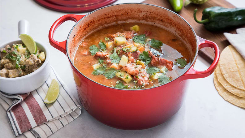A red dutch oven