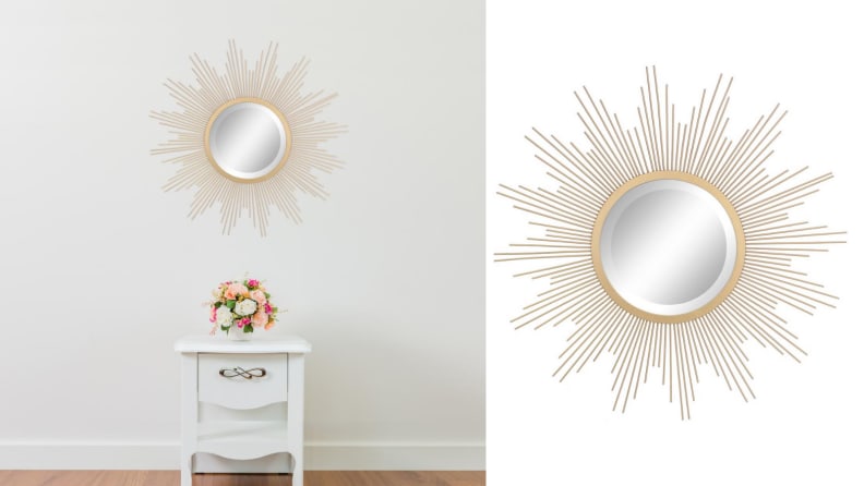 wall mirror in the shape of a sun