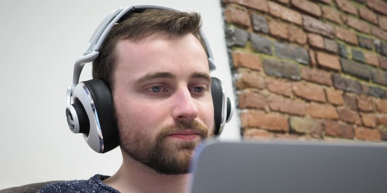 The Blue Lolas are comfortable, but their awkward design makes for a bulky pair of headphones.