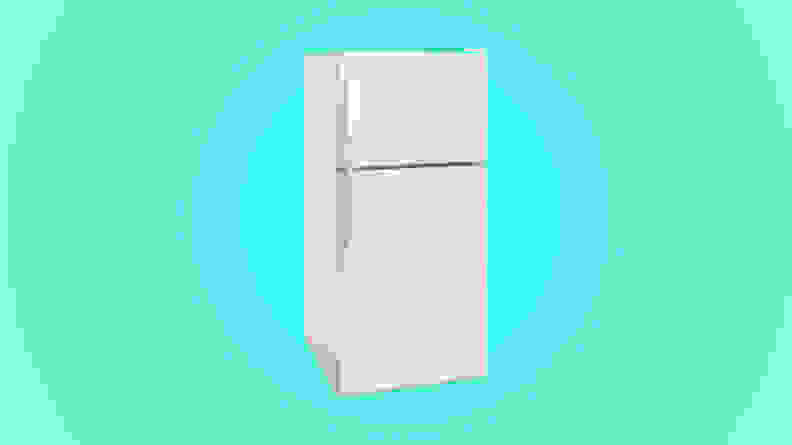 The WRT318FZDW is a solid top freezer.