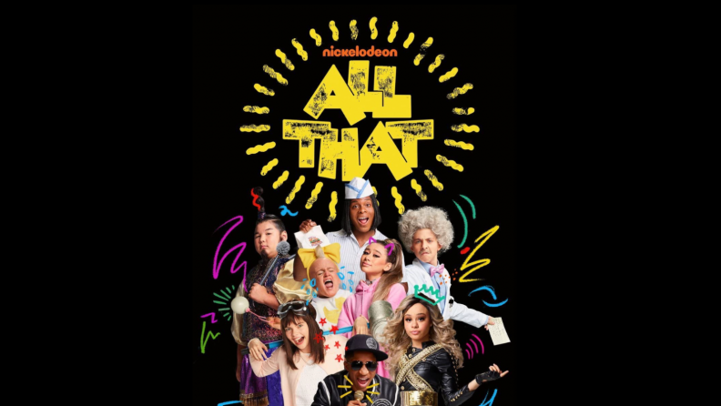 The title card from All That featuring the central players.