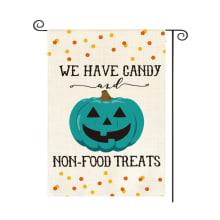 Product image of Teal Pumpkin Jack-O'-Lantern Garden Flag