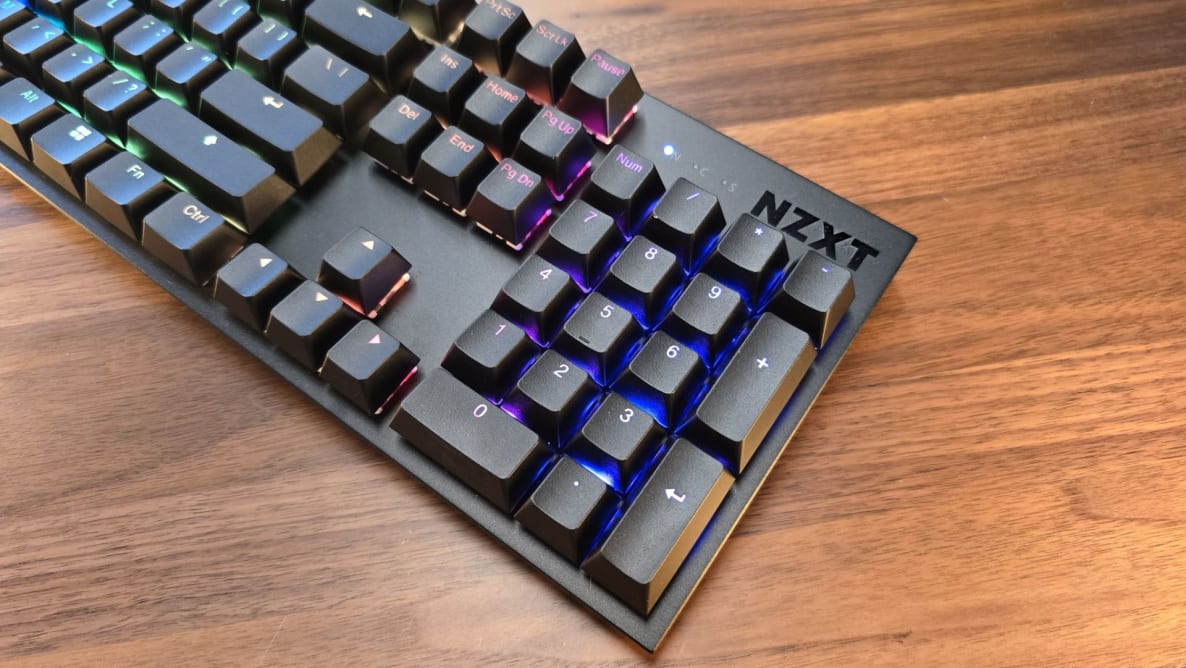 The right corner of the NZXT Function 2 keyboard