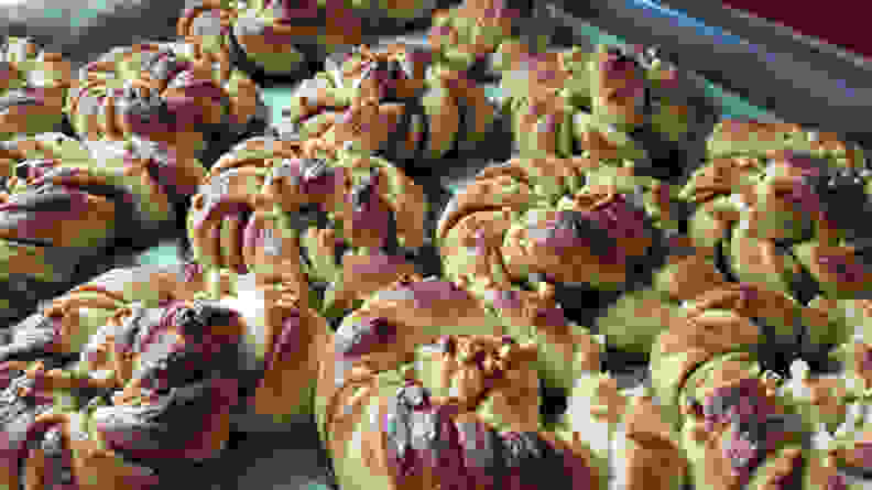 Swedish cardamom and cumin bread rolls.