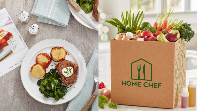 A photo of the Home Chef subscription meal kit.