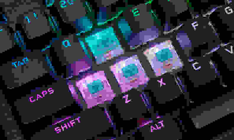 A close up of a mechanical keyboard switch