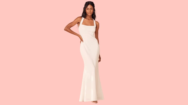 White Mermaid Maxi - Square Neckline Maxi - White Mermaid Gown - Lulus