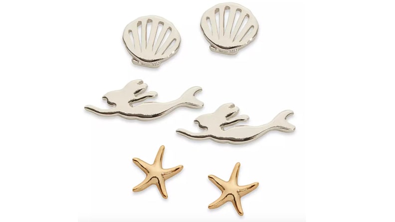 Seashell, starfish, and mermaid earrings