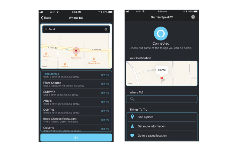 Garmin Speak Apps screenshots