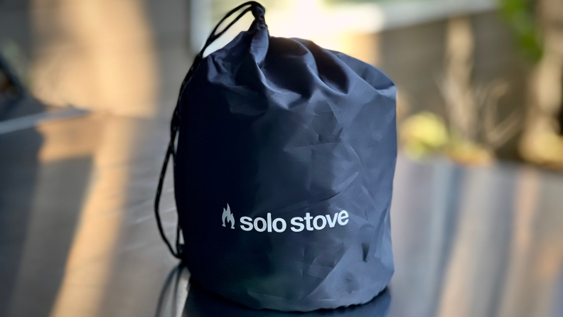 black solo stove drawstring bag