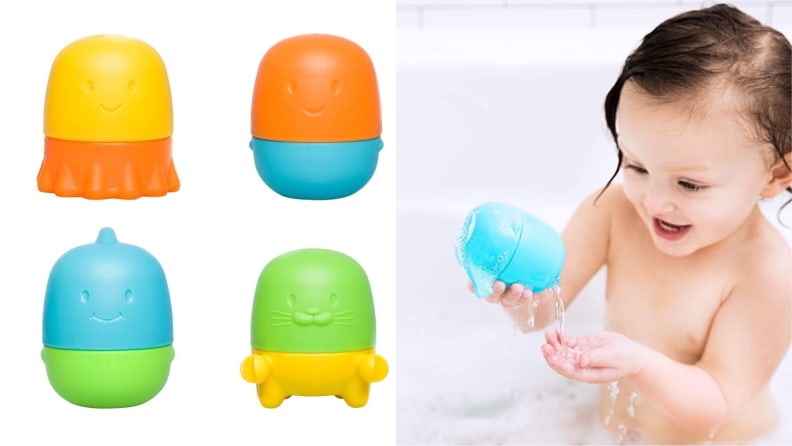 ELOT Baby Bath Toys for Kids Slide Tub Water Ball Track Stick Wall