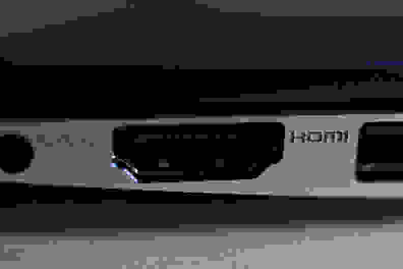 A photograph of the Samsung ATIV Book 9 2014 Edition's HDMI port.