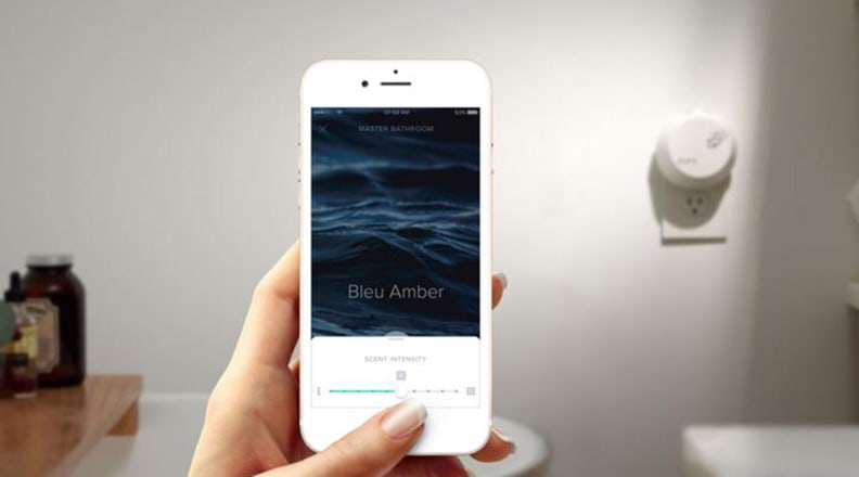 A hand holding a phone that has the Pura app on screen.