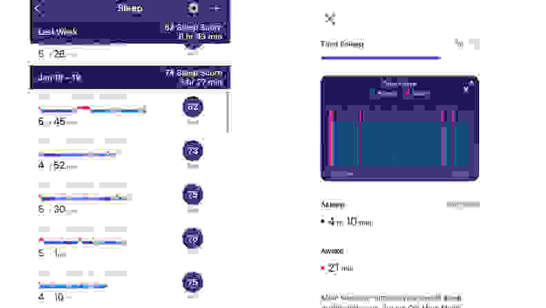 fitbit sleep tracking.