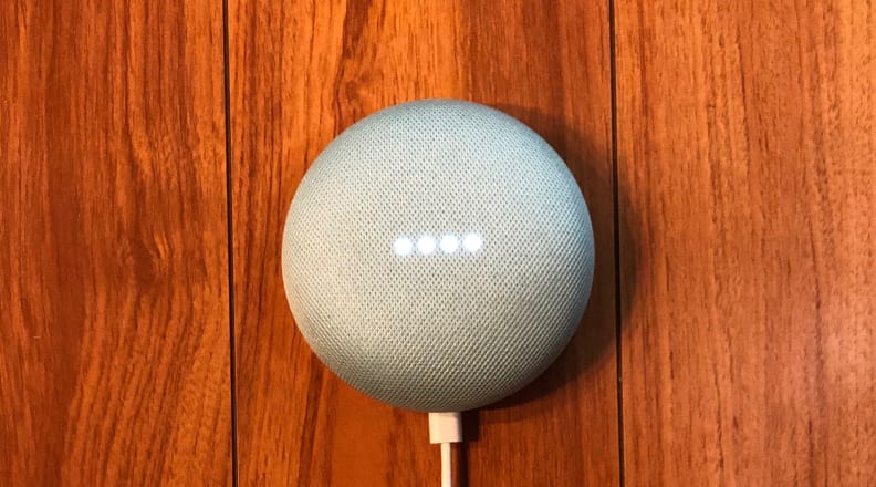 Google Home Mini on table