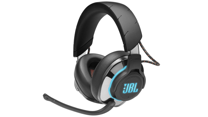 An image of JBL headphones turned slightly to the side.