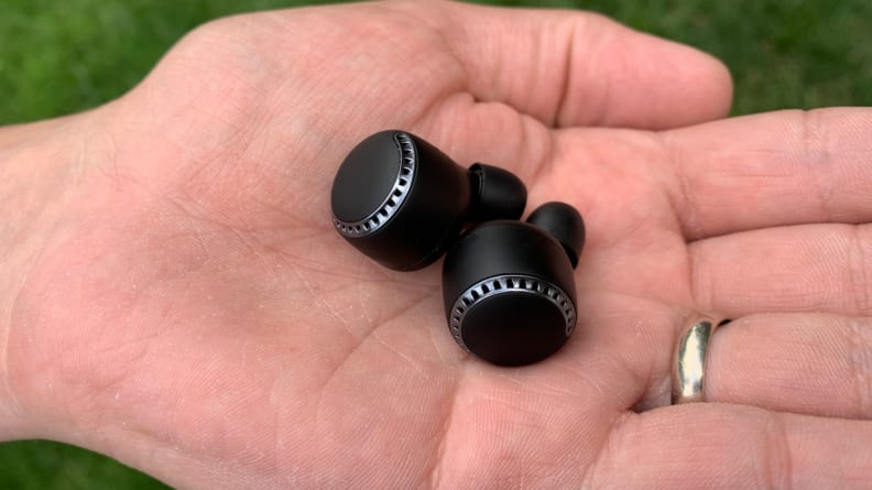 Panasonic RZ-S500W earbuds in hand