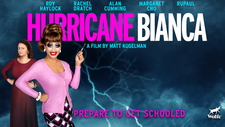 The cover art of Hurricane Bianca with Bianca Del Rio and Rachel Dratch.