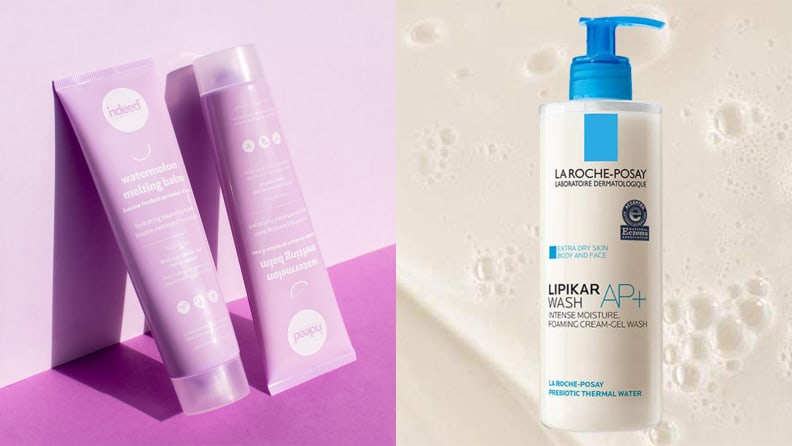 The Indeed Labs Watermelon Melting Balm and the La Roche-Posay Lipikar Wash AP+ Gentle Foaming Moisturizing Wash.