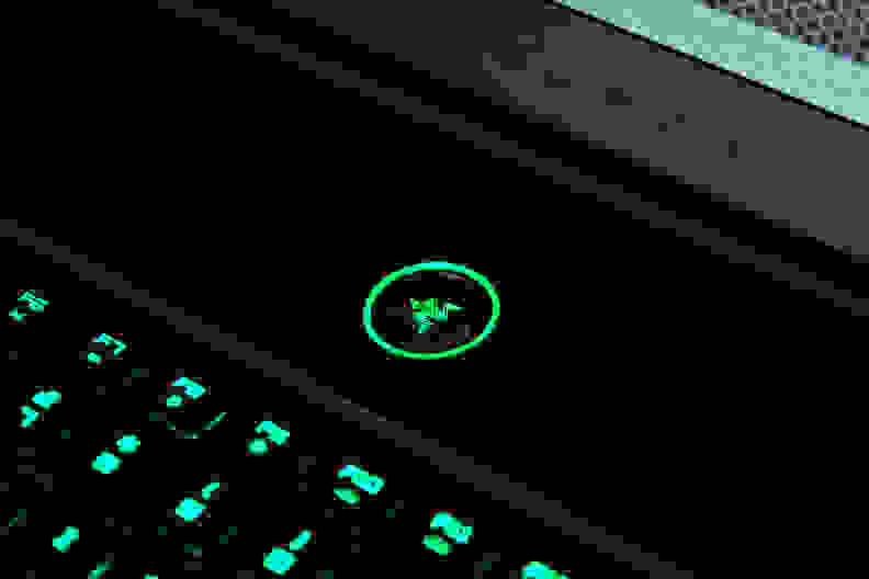 A photo of the Razer Blade Pro's power button.