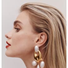 Product image of Pearl-Embellished Molten Earrings