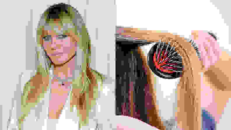 Heidi Klum and the Mason Pearson Pocket Bristle and Nylon Hair Brush.