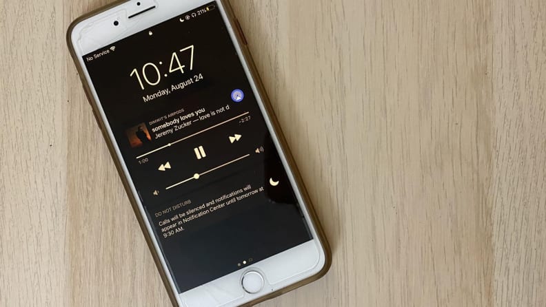an iphone with do not disturb on a table