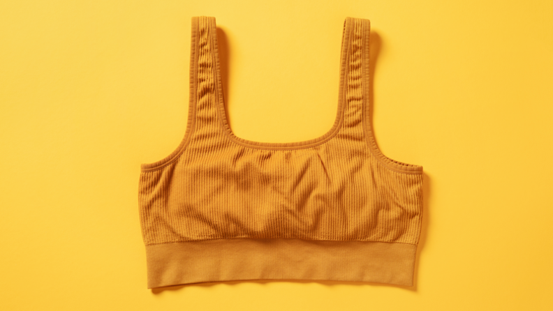 orange bra on yellow background