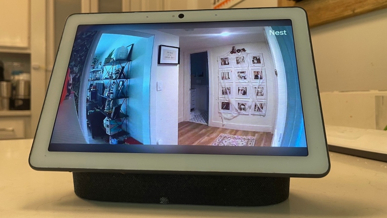 The view from the Google Nest Cam (indoor, wired) on the Google Nest Hub Max smart display