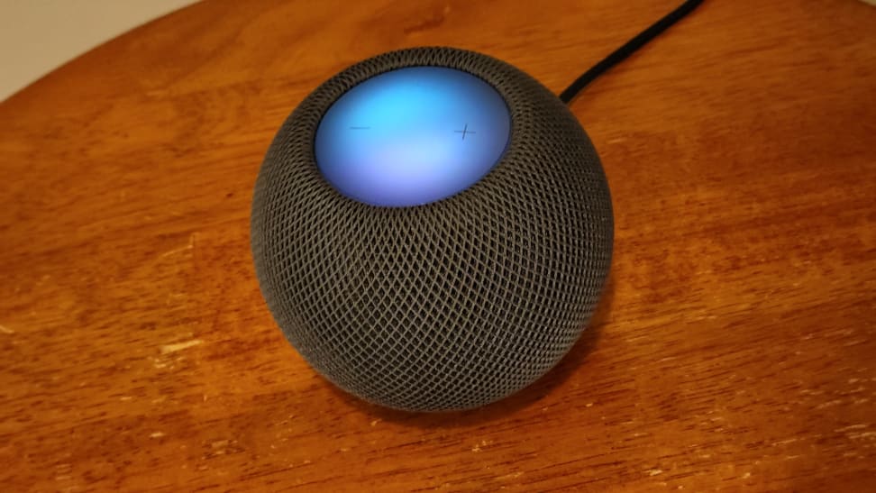 HomePod Mini with listening light illuminated