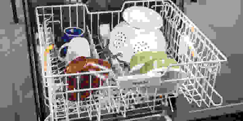 The dishwasher's bottom rack