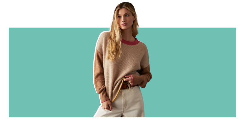 Colorblocked Cashmere Sweater