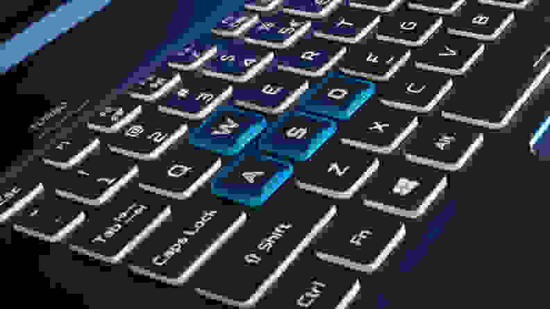 Closeup of WASD keys