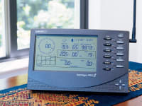 Close-up photo of a Davis Instruments home weather station.