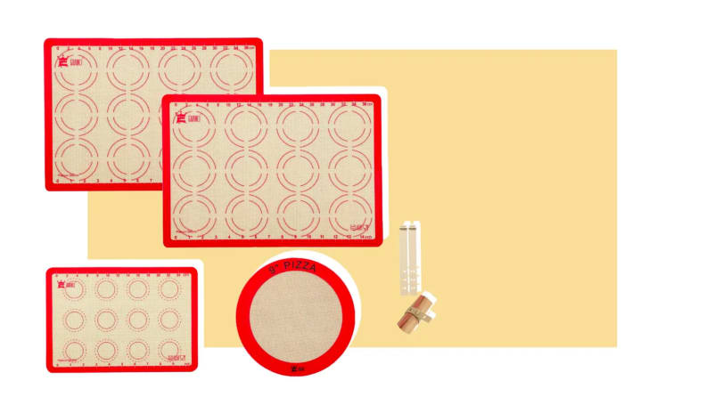 An array of baking mats.