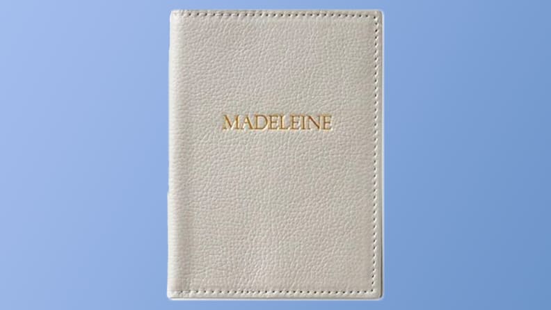 A gray passport cover