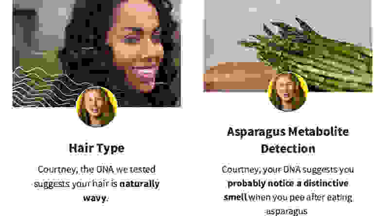 AncestryDNA Traits Hair and Asparagus