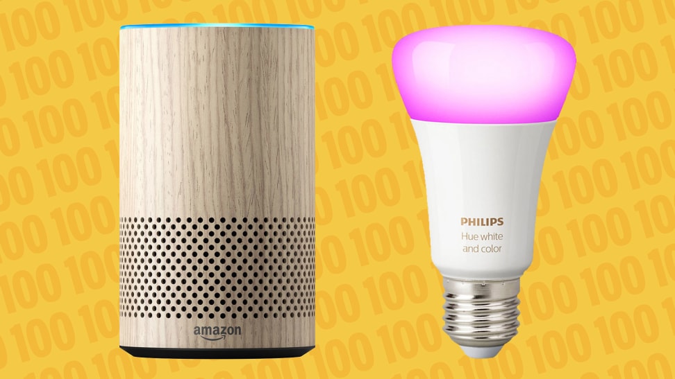 Second-generation Amazon Echo and Philips Hue smart bulb