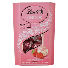 Product image of Lindt Lindor Strawberries and Cream White Chocolate Candy Truffles