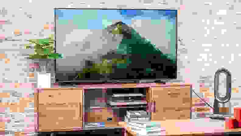A TV showing a nature documentary