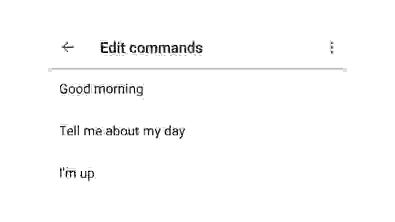 Google Routines Edit Commands