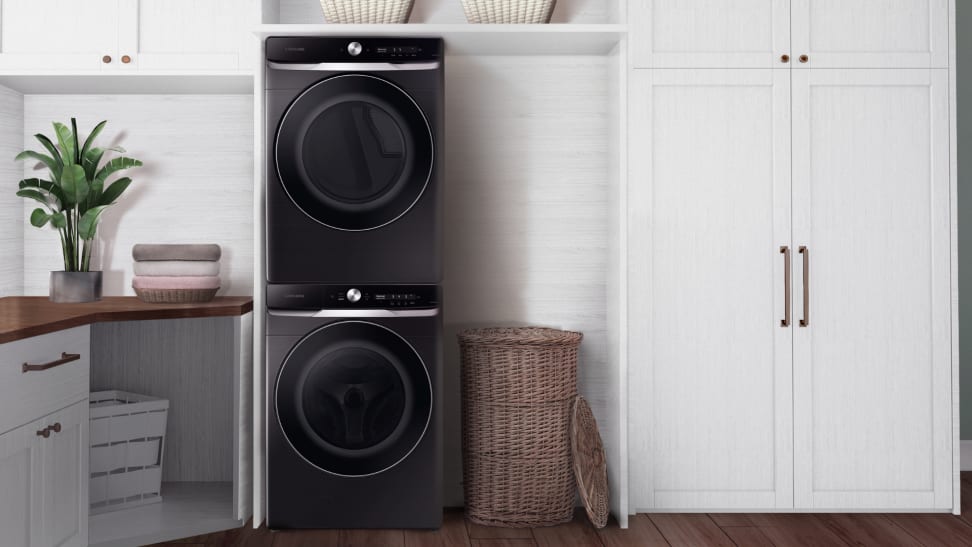 Samsung 8800 front load washer and dryer in a laundry room