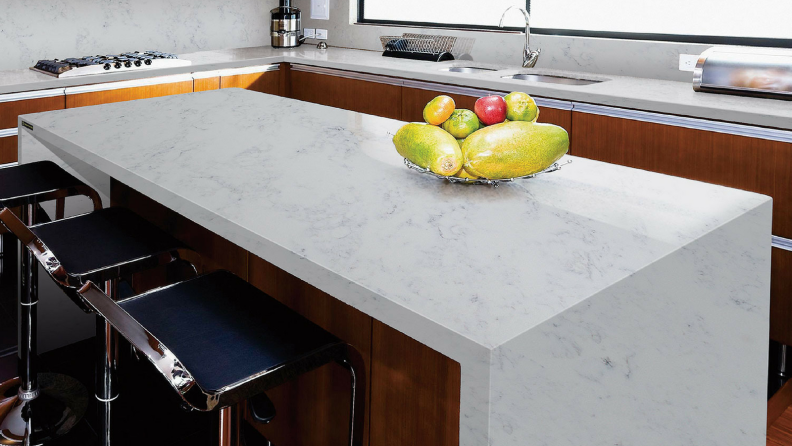 Quartz is the most popular material for countertops, because it's easy to care fo