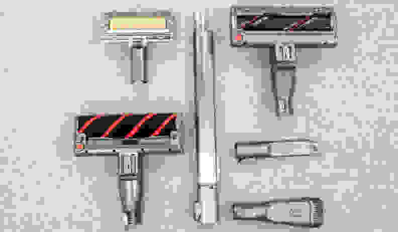 The attachments that come with the LG A9 laid out