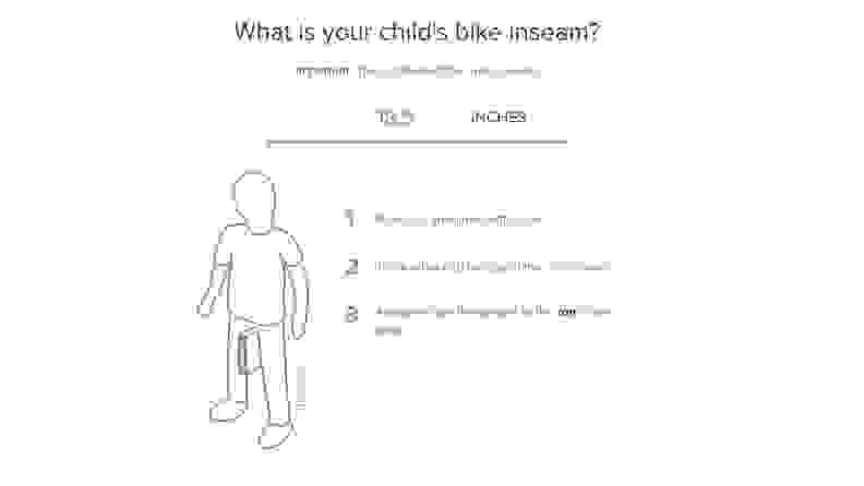 An image of how to measure a child for a bike.